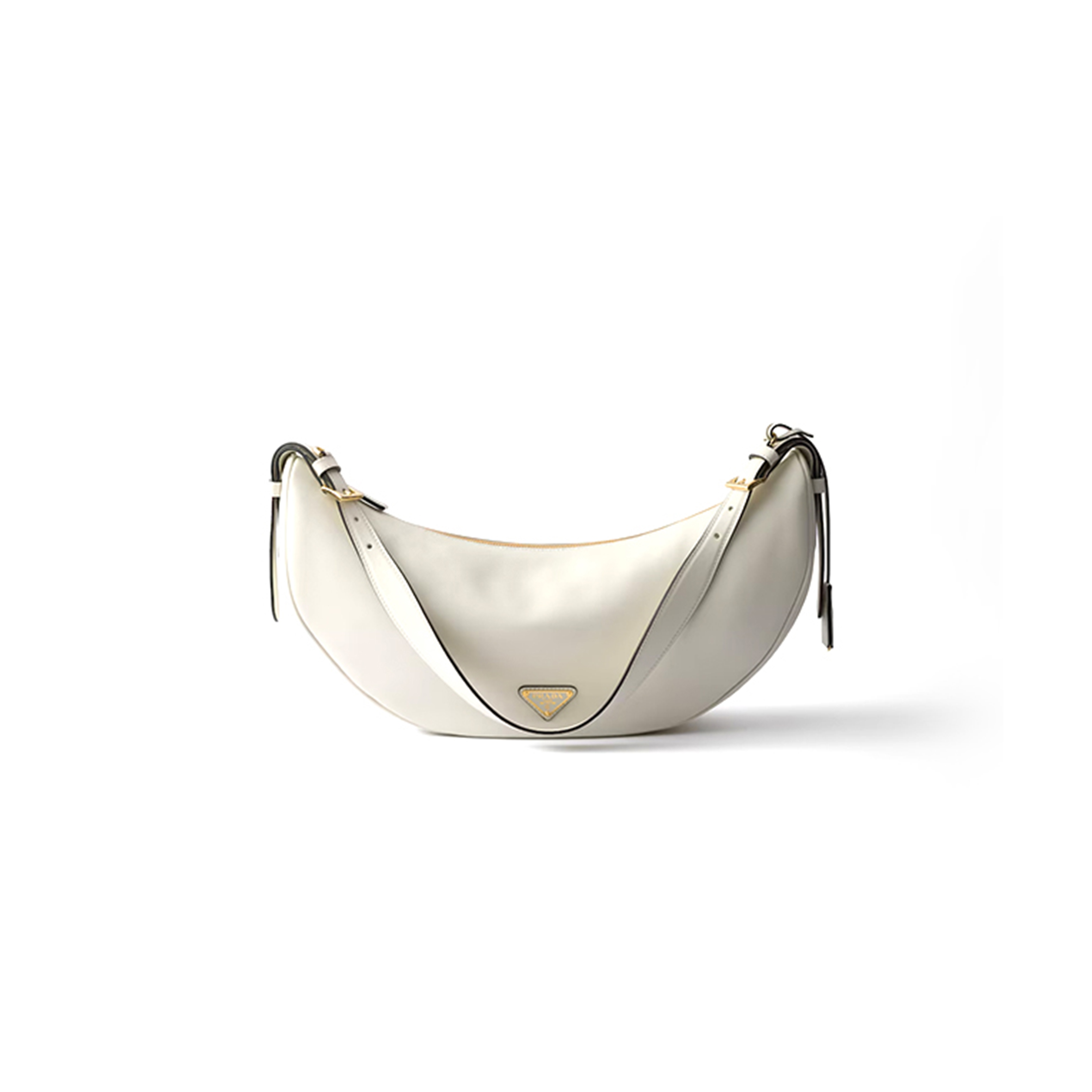 PRADA DEMI-LUNE LARGE LEATHER SHOULDER BAG 1BC255 (42*19.5*8.5cm)